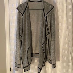 Lightweight Grey Flowing Hooded Cardigan XL